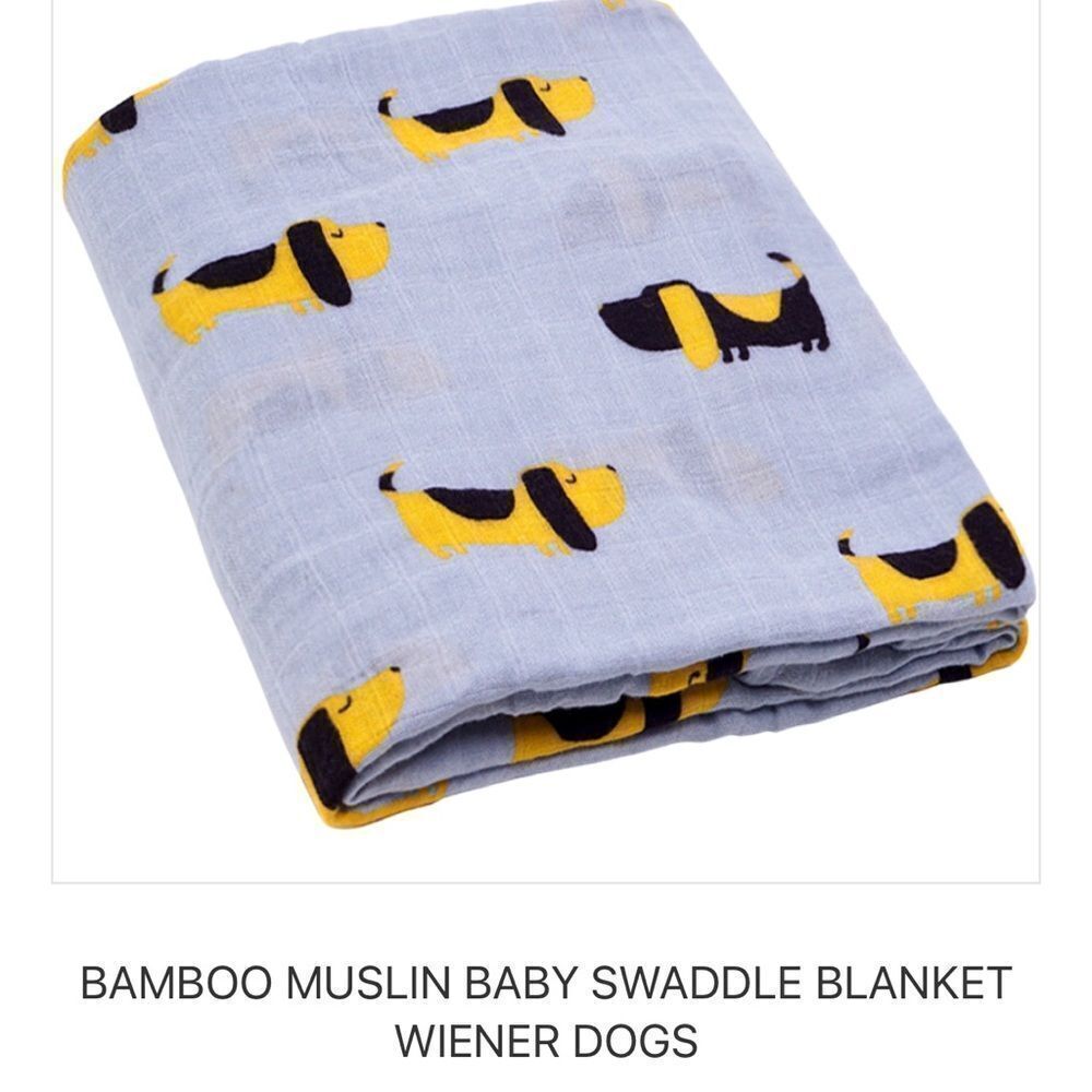 New Wiener Dog Bamboo Muslin Baby Swaddle Blanket